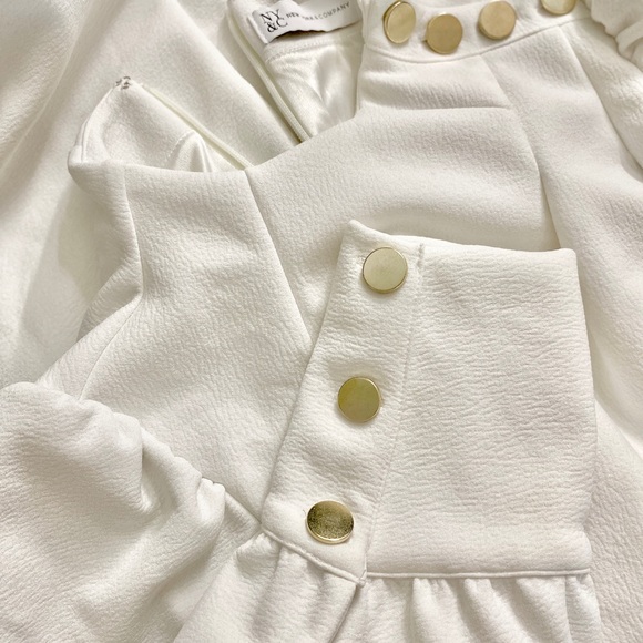💥 Sale!
✨ New York & Company White Dress with Gold Buttons | Size S - Picture 4 of 6
